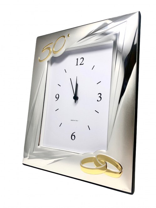 Orologio Sveglia 50 Anni di Matrimonio con Fedi Oro Valeti 52033 4ORL